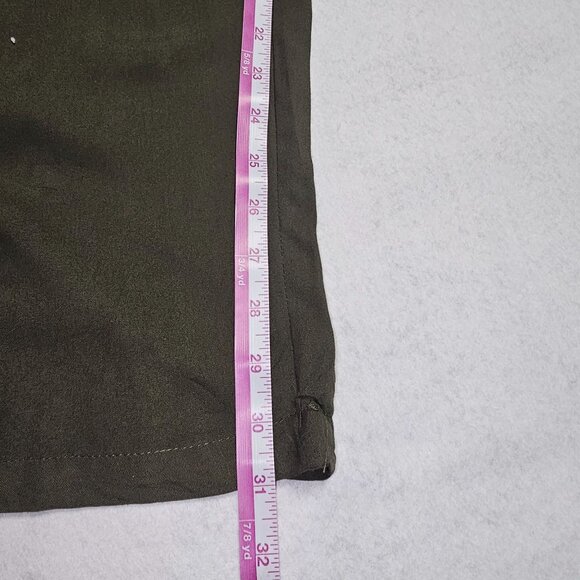 Ashley Stewart Olive Green Button-Up Jumpsuit W/ Pockets & Elastic Waist Size 24 - Picture 9 of 15